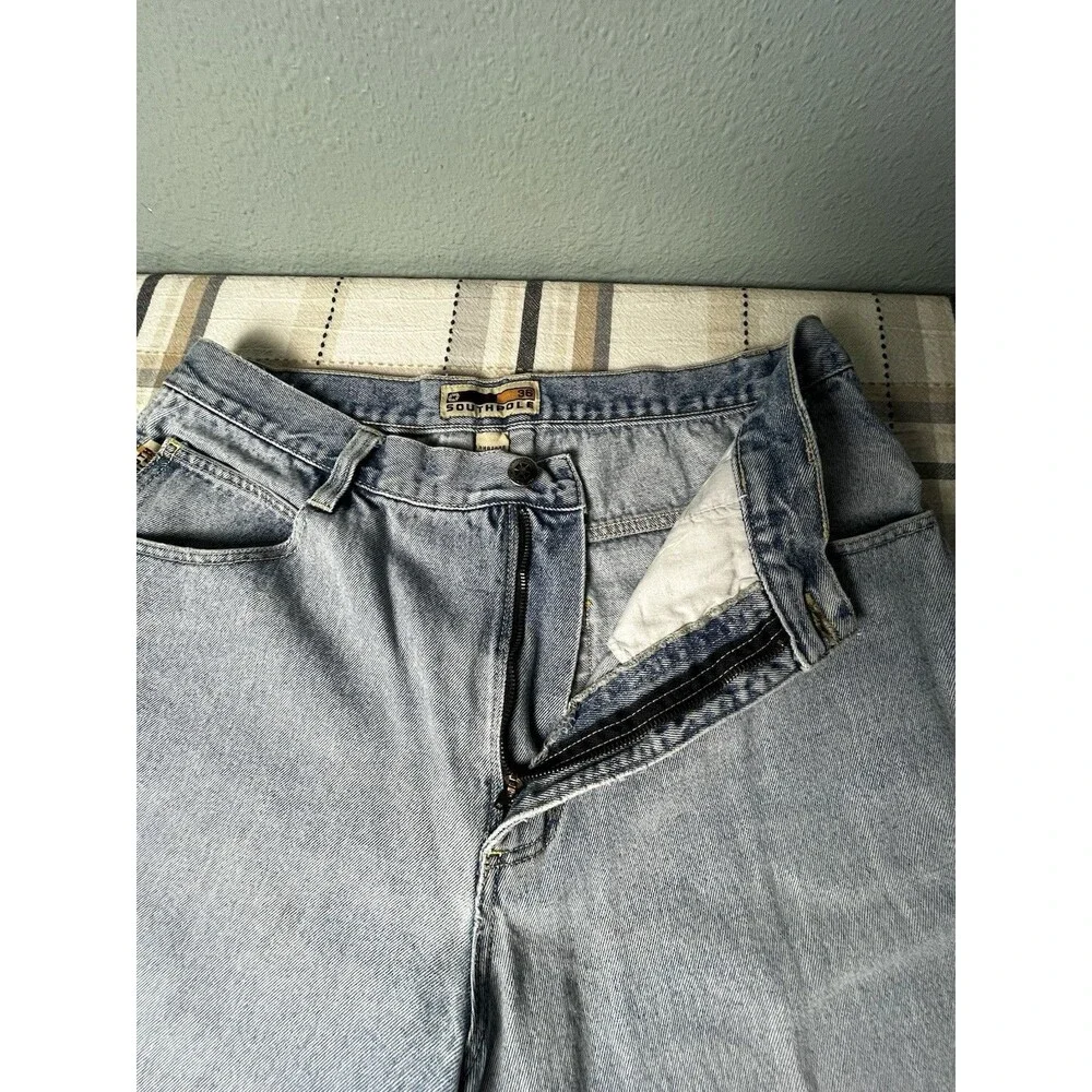 Vintage Y2K South Pole Denim Shorts Jorts Baggy Light Wash Faded Men’s Size 36